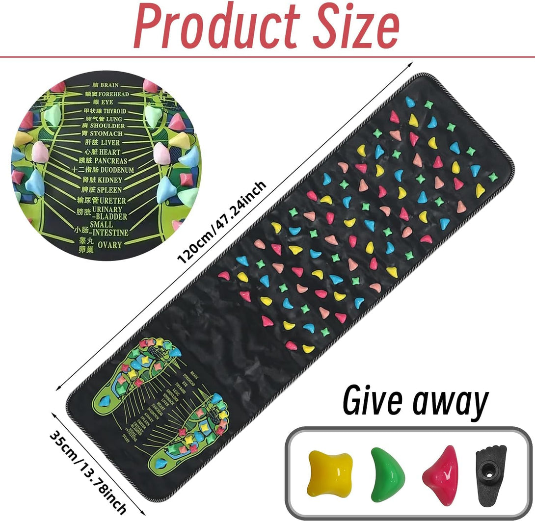Foot Massage Pad Reflexology Mat Acupuncture Mat for Leg Reflexrelief Foot Pressure Point Massager Ease Muscle anti Fatigue Office Standing(47.2 * 13.8Inch)