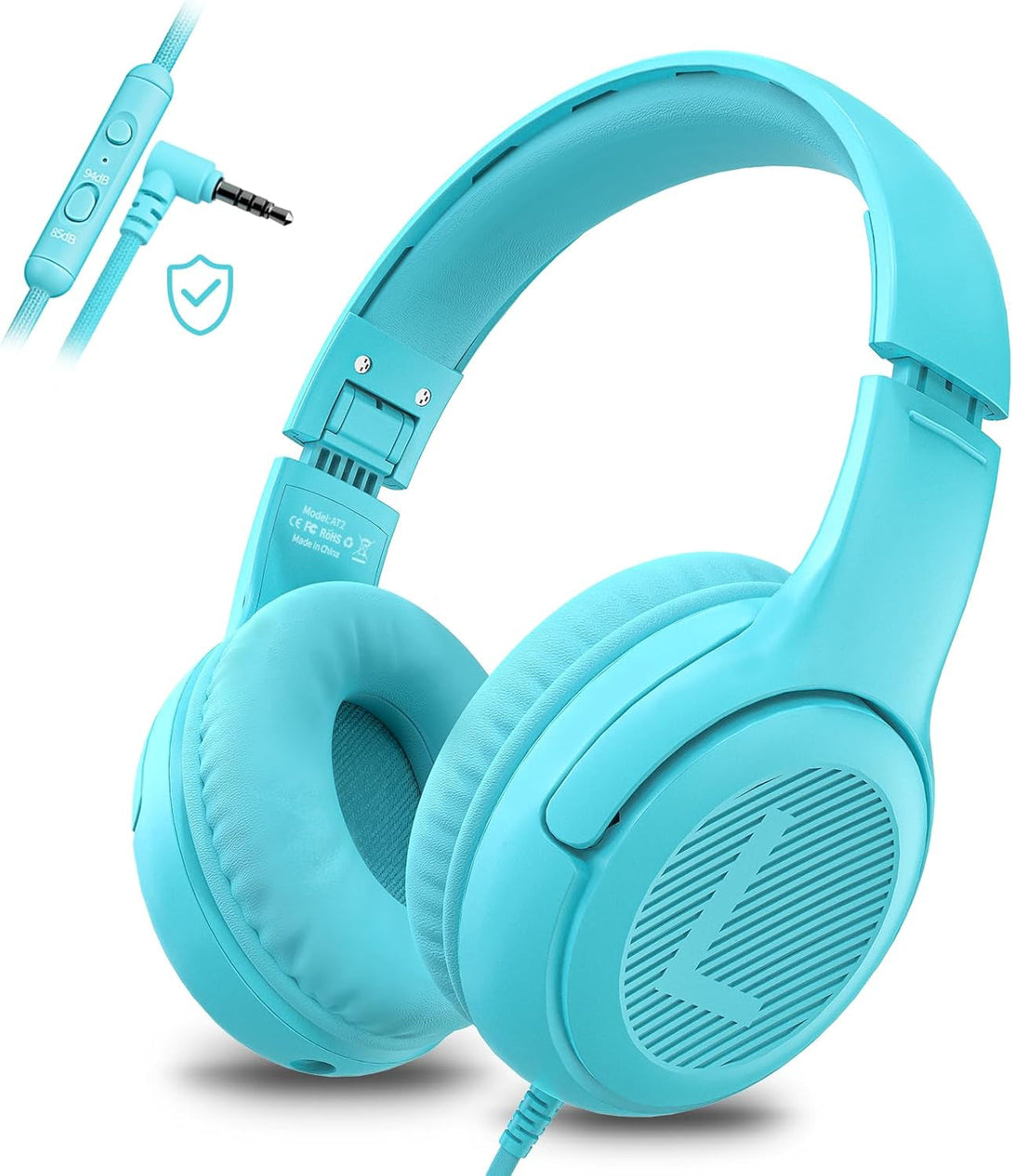 Toddler Kids Headphones Wired - Headphones for Kids Volume Limit 85/94Db Headset 3.5Mm Jack Adjustable Foldable Headsets for Girls Boys Children Teens Pad Smartphones School