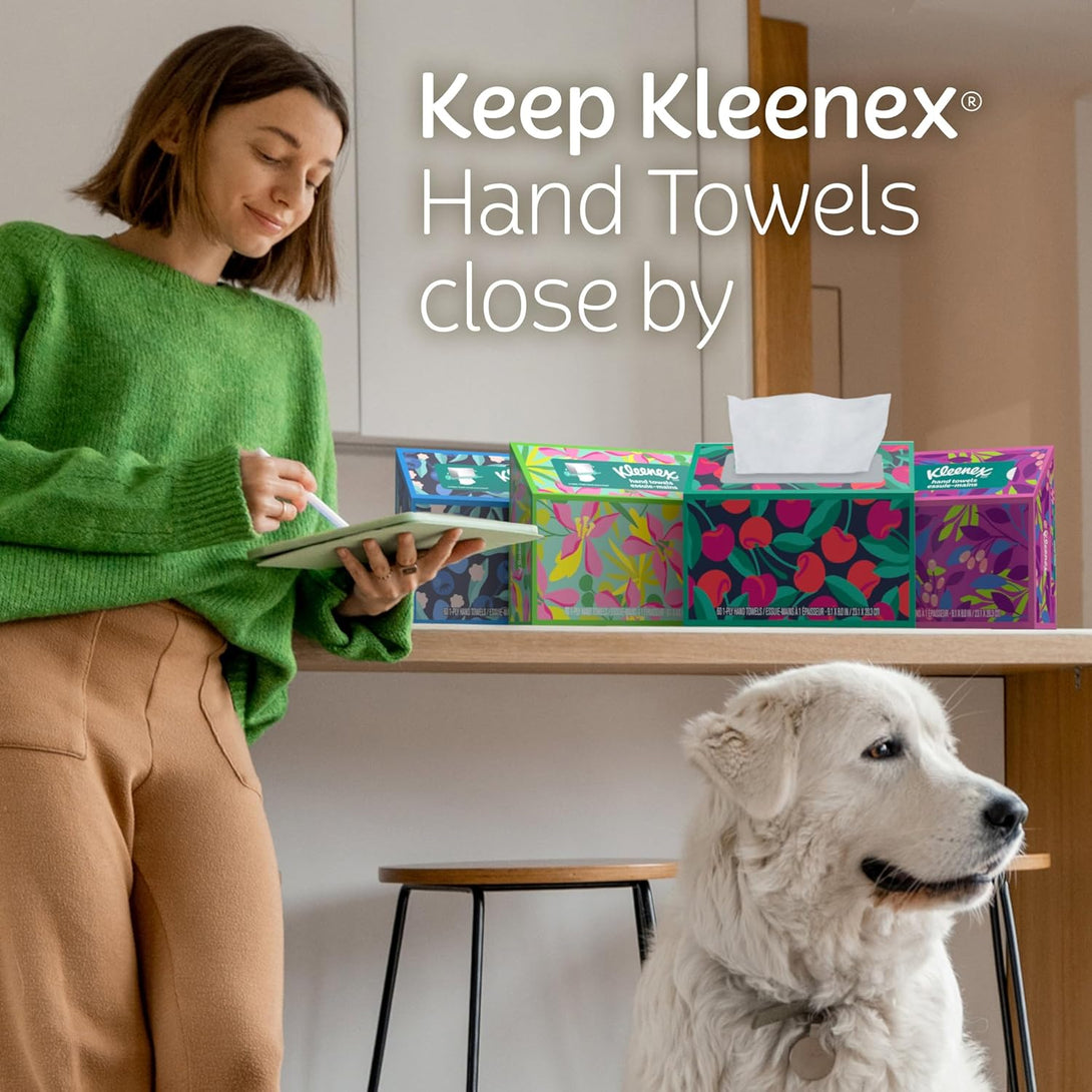 Kleenex Expressions Disposable Paper Hand Towels, 6 Boxes, 60 Towels per Box (360 Total Hand Towels), Packaging May Vary