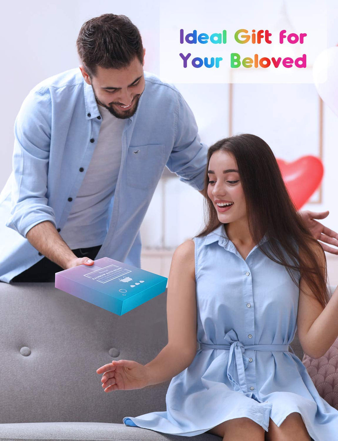 Cloud Rainbow Bath Bombs for Kids Girls, 3 XXXL Handmade Bath Bombs (6 Oz Each), Natural & Organic Kids Bath Bombs with Surprise Colors Inside, Perfect Birthday Gifts for Women