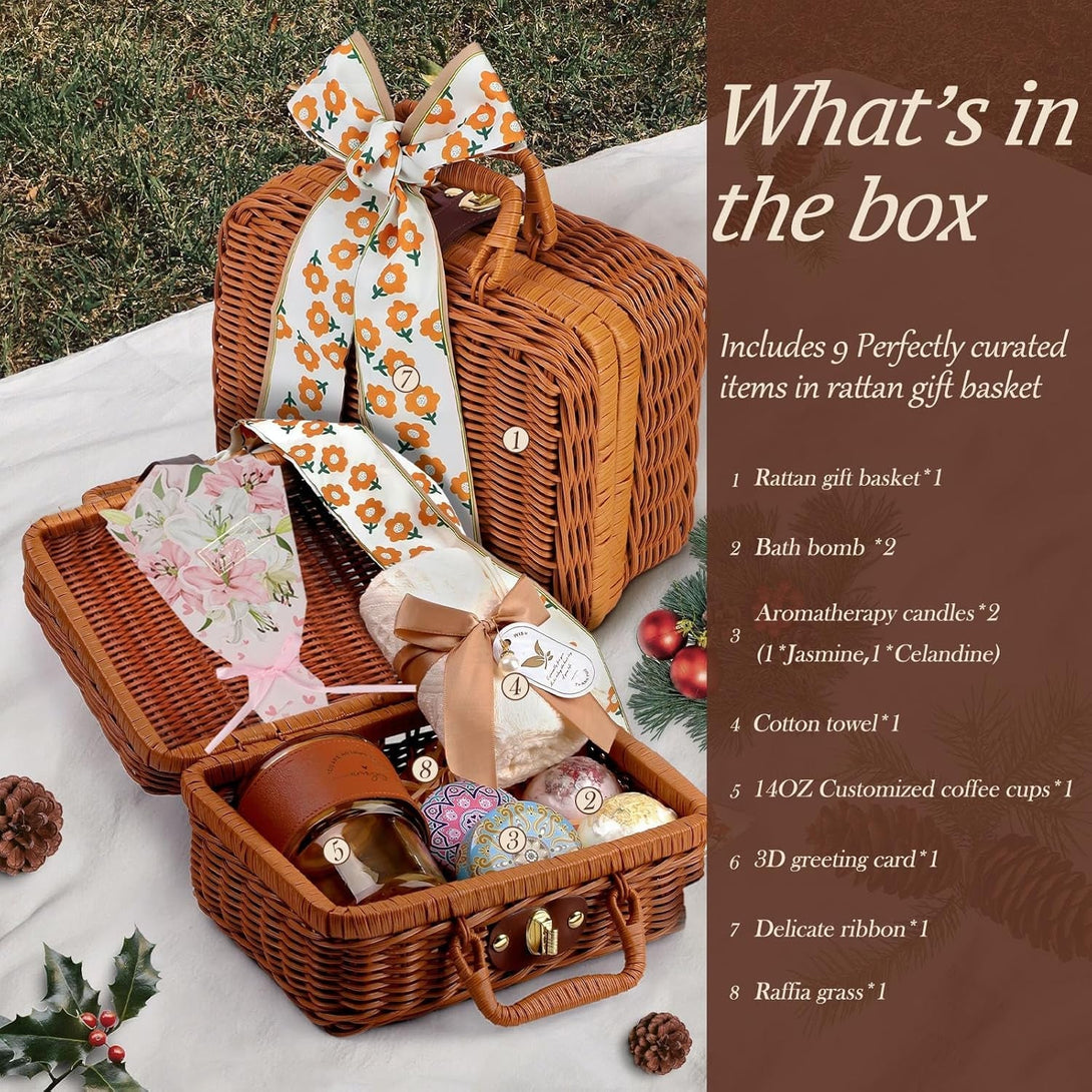 Birthday Gifts for Women,Happy Bath Set Relaxing Spa Gift Baskets Ideas for Women,Her,Mom, Sister, Coworker, Wife, Girlfriend, Daughter,Unique Mothers Day Gift for Mom,Get Well Soon Gifts Package,Birthday Gifts Ideas