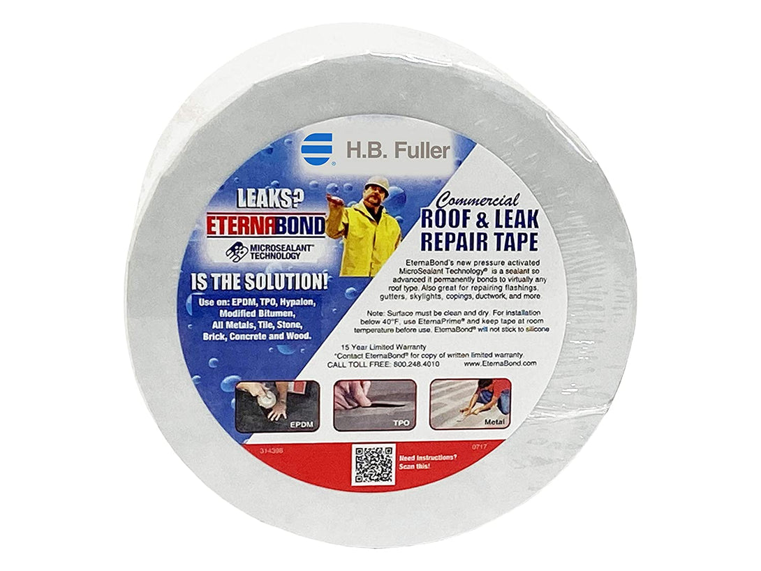 Eternabond Roofseal White 4" X50' Microsealant UV Stable RV Roof Seal Repair Tape | 35 Mil Total Thickness - EB-RW040-50R - One-Step Durable, Waterproof and Airtight Sealant