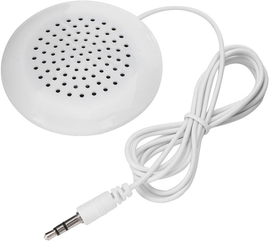 ASHATA Portable Pillow Speaker, Mini Stereo Speaker with 3.5Mm Aux Plug for MP3, Phone, CD Player, Etc (White)