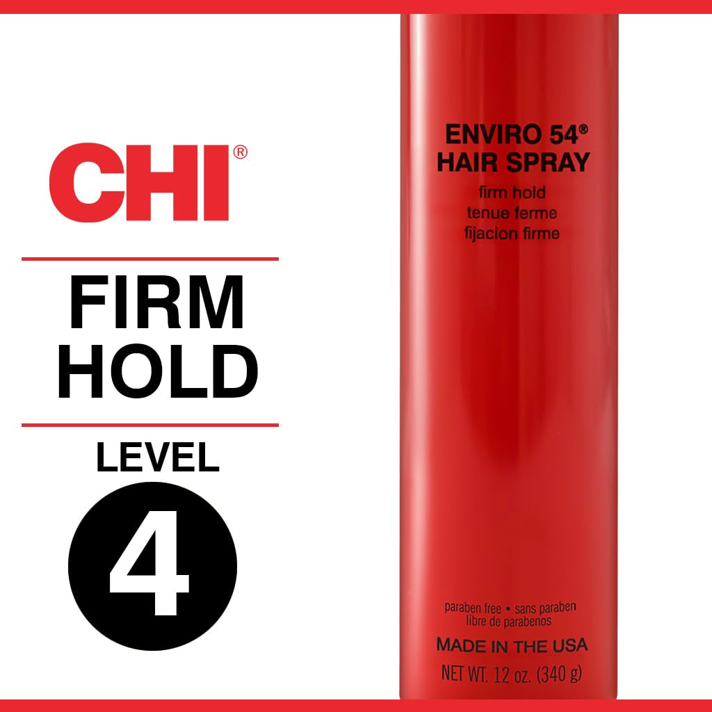 CHI Enviro 54 Hairspray, Firm Hold, Lightweight Spray Finishes & Secures Hairstyles, Sulfate, Paraben & Gluten-Free, 12 Oz