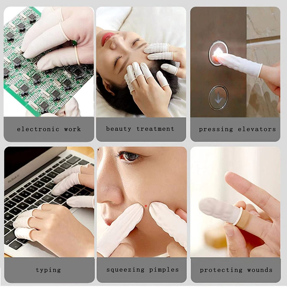 Disposable Latex Finger Cots, Protect Fingers, Anti-Static Industrial Medium Finger Cots, Finger Sleeve Thumb Protector Fingertip Protector Thumb Cover(Approx.420 PCS)