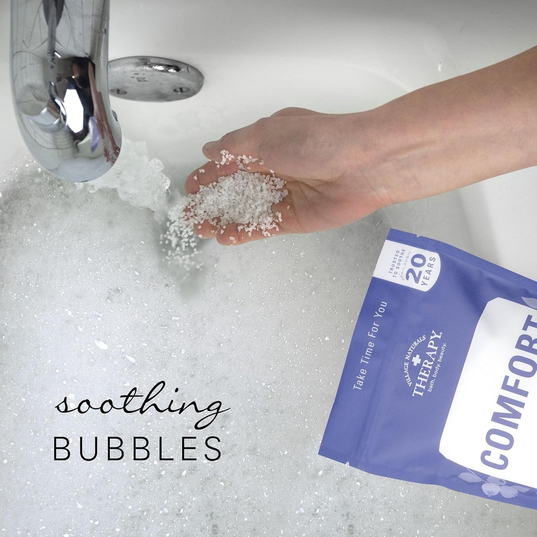 Village Naturals Therapy Comfort Foaming Bath Soak, Blueberry Citrus Scent, 36 Oz, Pack of 2