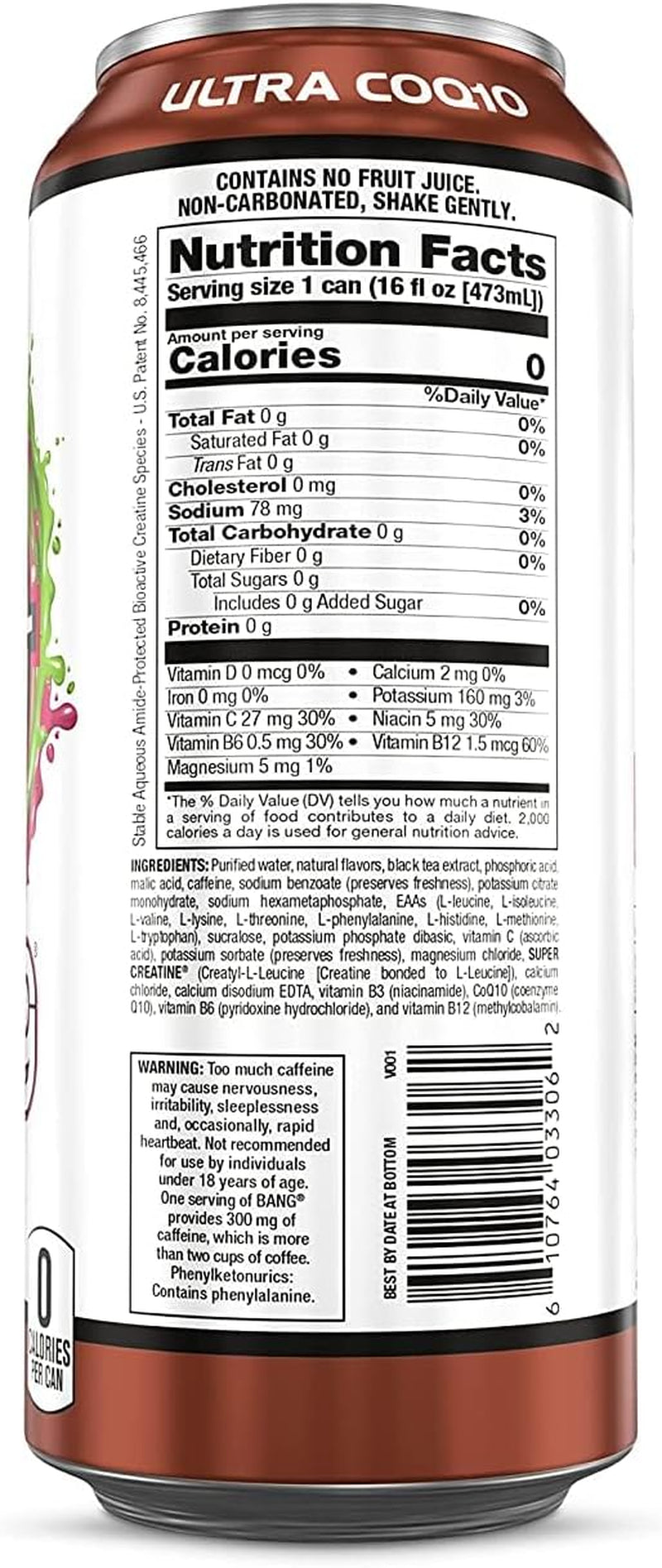 Bang | Potent Brain & Body Fuel - Creatine, EAA Aminos, Ultra Coq10; Pre and Post Workout; Sugar Free, Zero Calories; Energy & Performance | Wyldin' Wateremelon Sweet Ice Tea, (12) Cans