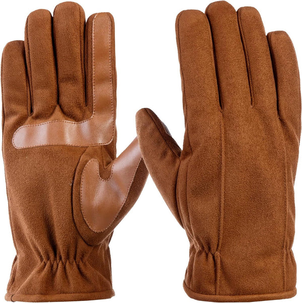 Isotoner Mens Microfiber Touchscreen Texting Warm Lined Cold Weather Gloves with Water Repellent Technology