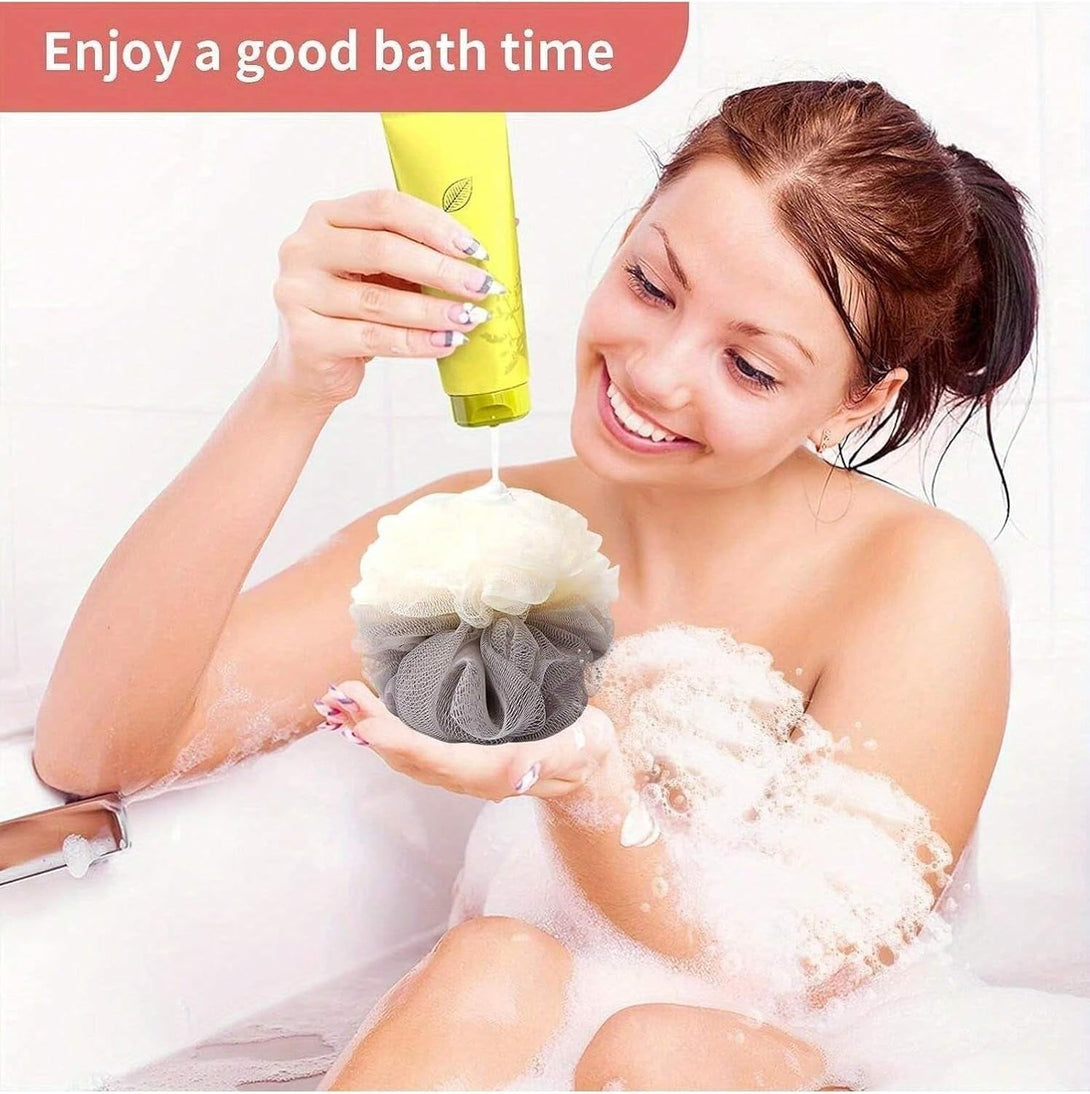 Loofah Sponge Pack of 4,Deep Cleansing Body Scrubber for Shower, Exfoliating Bath Sponge for Women and Men Bathing Accessories (50G)