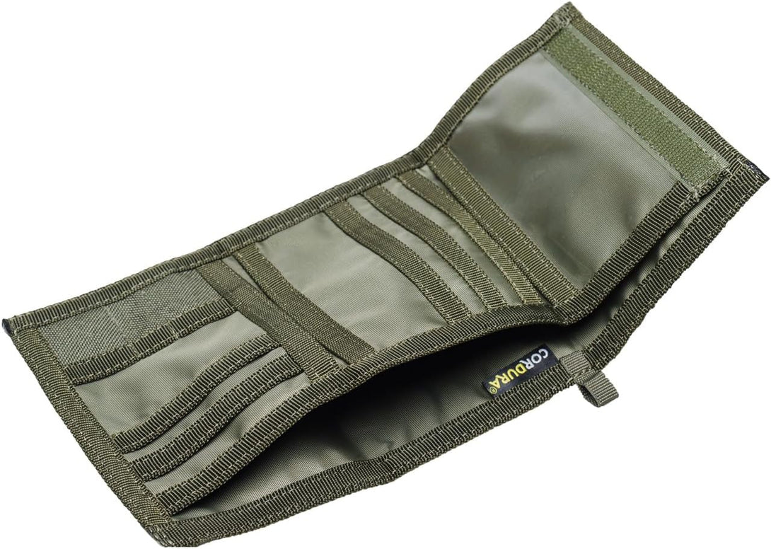 Chameleon Trifold Men Nylon Wallet - Military Tactical Mens Wallets- ID Card Holder - Canvas Thin Front Pocket Travel Wallet -Coin Zipper Pocket