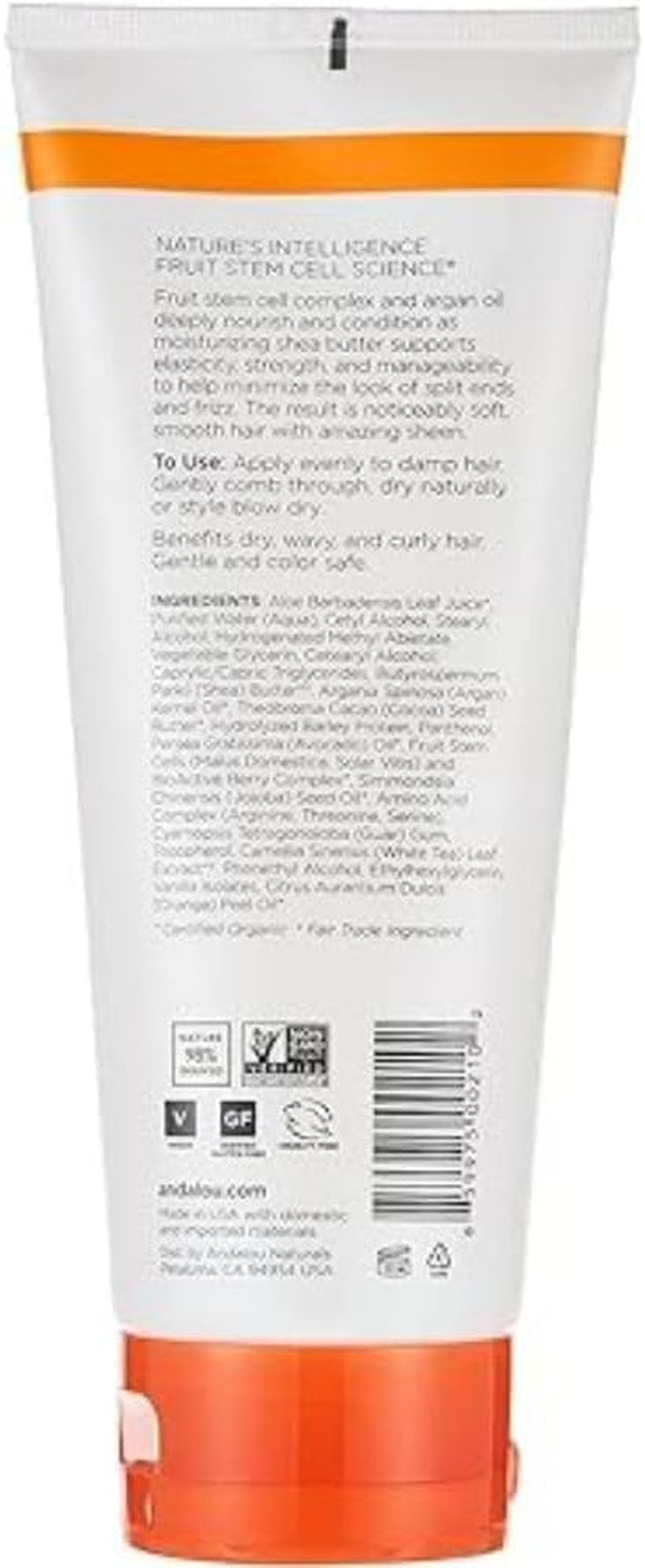 Andalou Naturals Styling Cream Ounces, Argan Oil & Shea, 6.8 Fl Oz