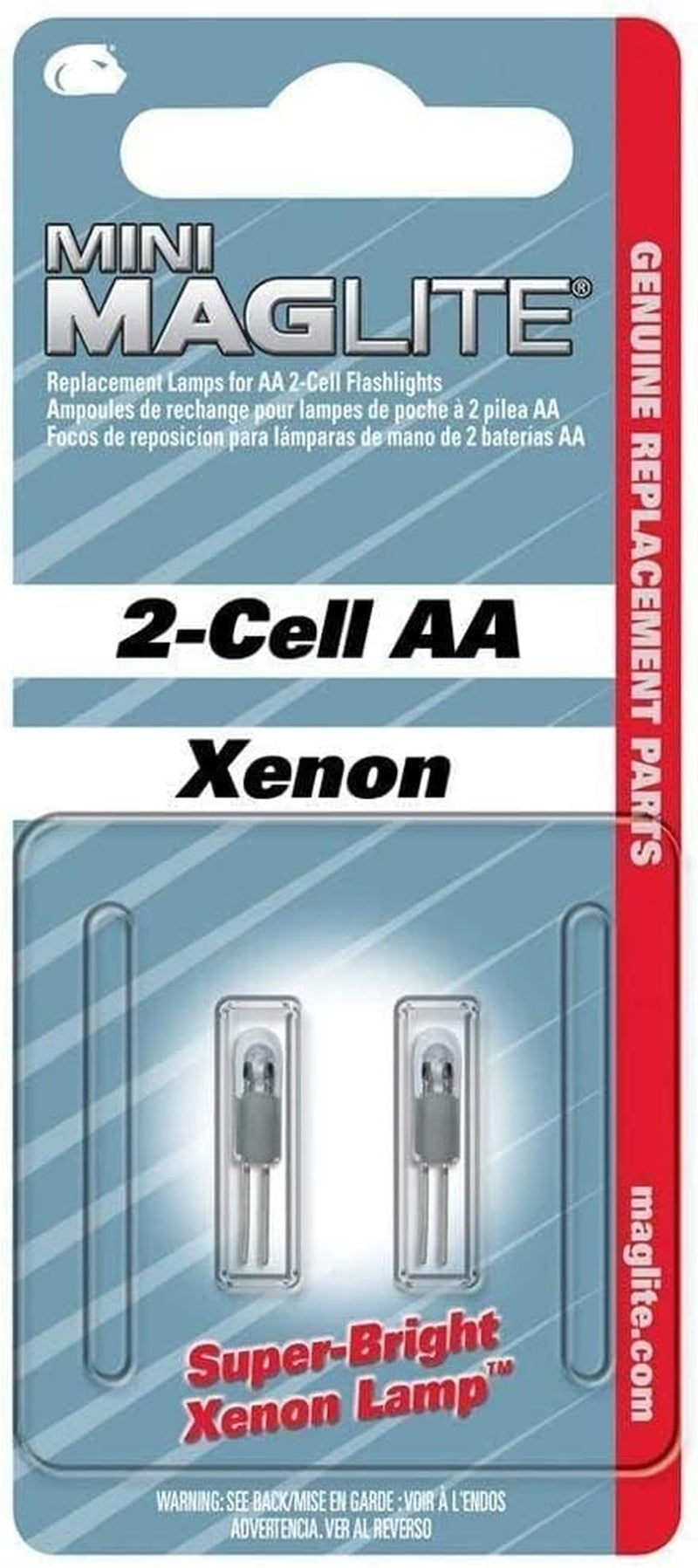 Maglite Replacement Lamps for 2-Cell AA Mini Flashlight, 2-Pack