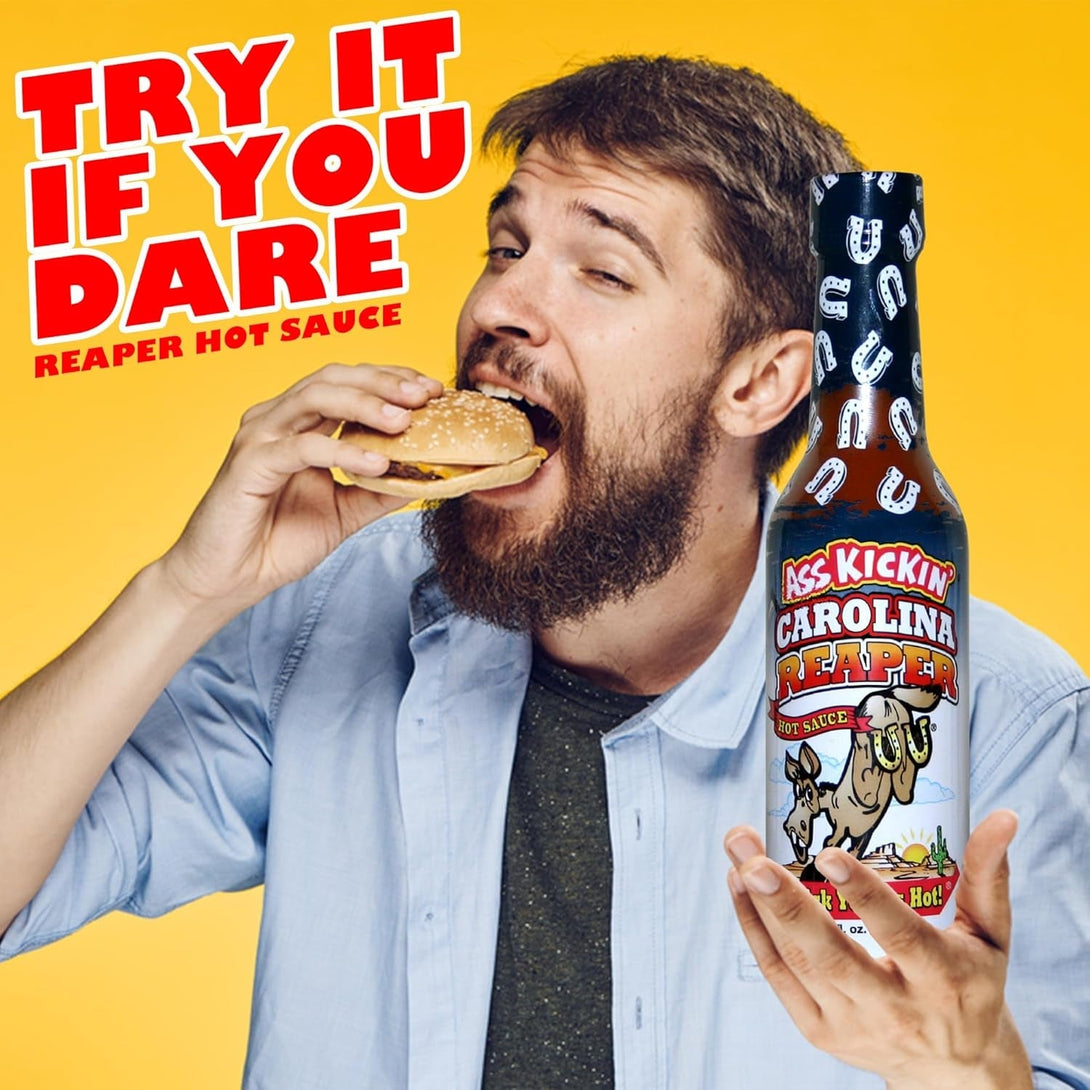 ASS KICKIN' Carolina Reaper Hot Sauce - 5 Oz - Premium Gourmet Hot Sauce for Chicken Wings and Breakfast Burritos–Perfect Stocking Stuffers or Christmas Gifts for the Hot Sauce Fan-Try If You Dare!