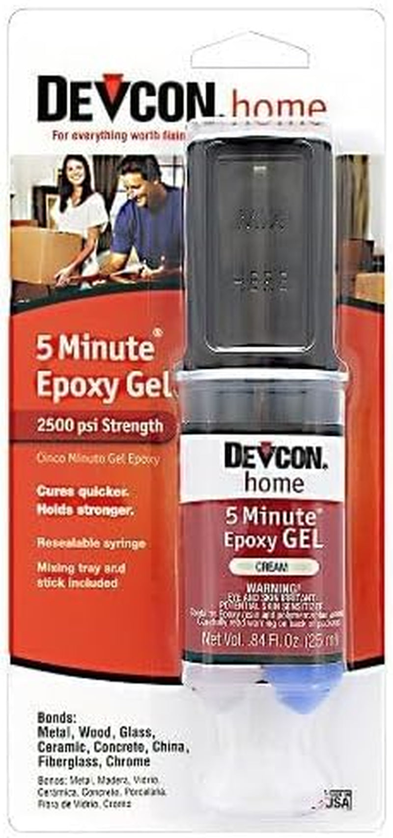 Devcon (21045-6PK) 5-Minute Epoxy Gel - 25 Ml Dev-Tube, (Pack of 6)