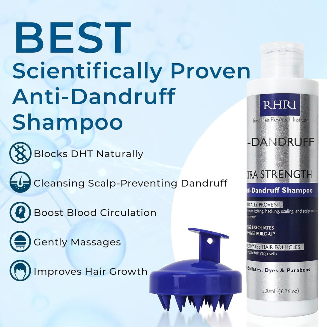 Anti Dandruff Shampoo for Men & Women | Extra Strength Medicated Shampoo with 2% Salicylic Acid and Tea Tree Oil for Itchy, Dry Scalp, Flakes and Build-Up | Sulfate Free 200Ml