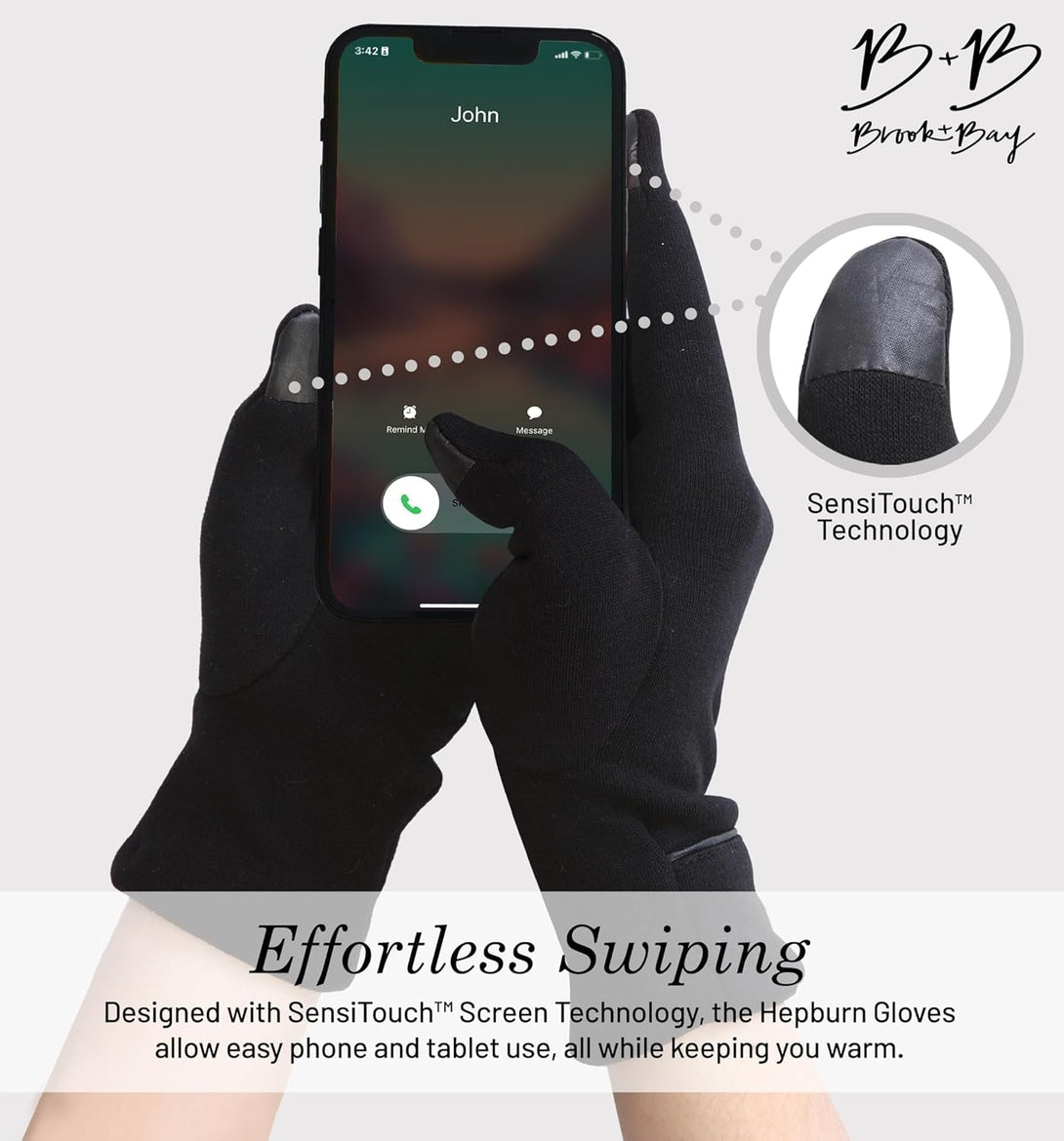 Brook + Bay Women'S Cold Weather Gloves - Touchscreen Fleece Gloves for Texting