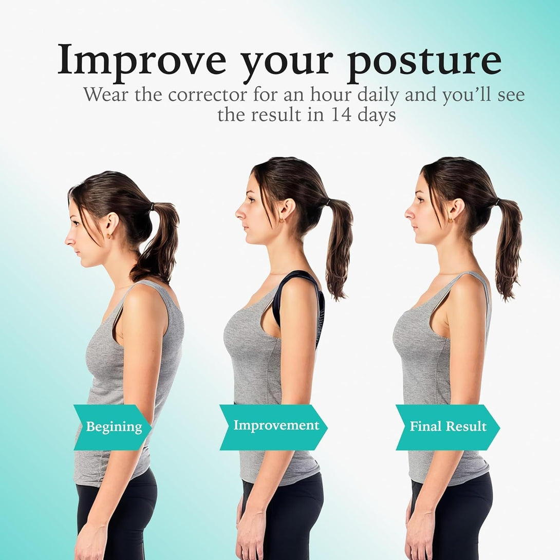 Adjustable Posture Corrector, Back Brace, Posture Trainer, Scoliosis and Hunchback Correction, Back Pain, Spine Corrector (Medium)