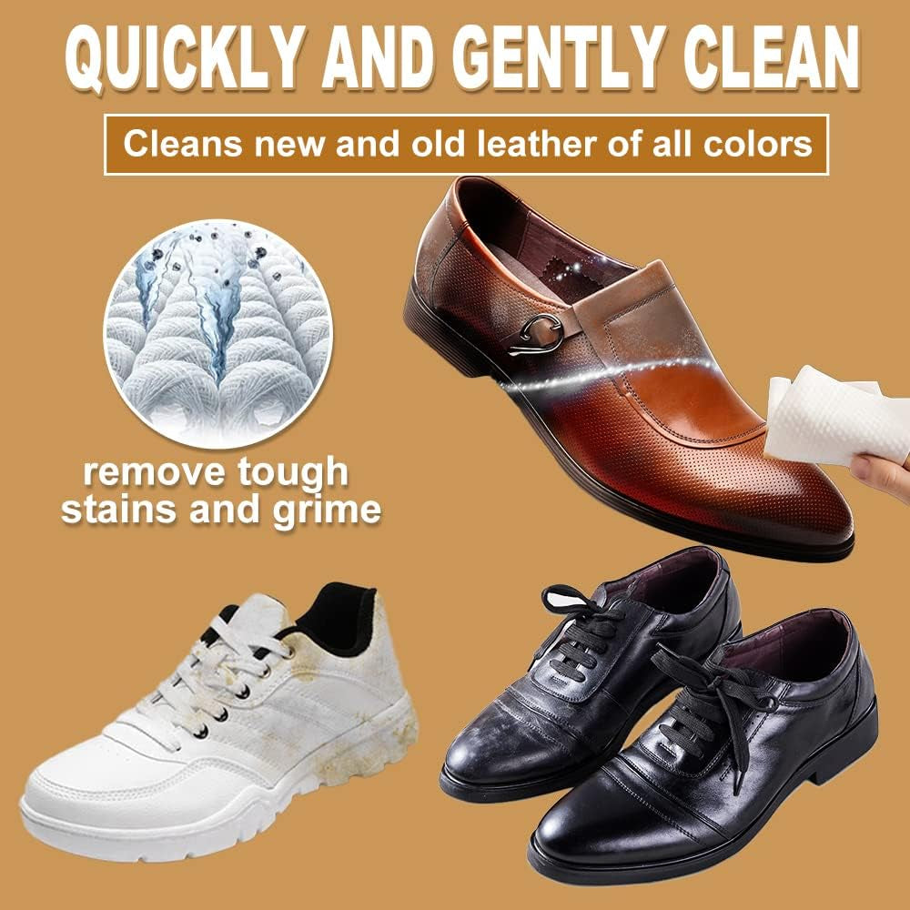 Air Jungles 3In1 Leather Cleaner Wipes 70 Count, Extra Large 8" X 10" Size, Clean Condition Protect Wipes for Vinyl and Leather Apparel Furniture Auto Car Interior Shoes Boots Bags