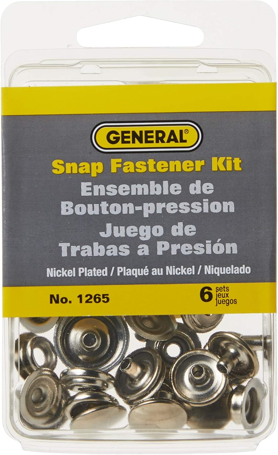 General Tools 1265 Snap Fastener Kit with 6 Fasteners