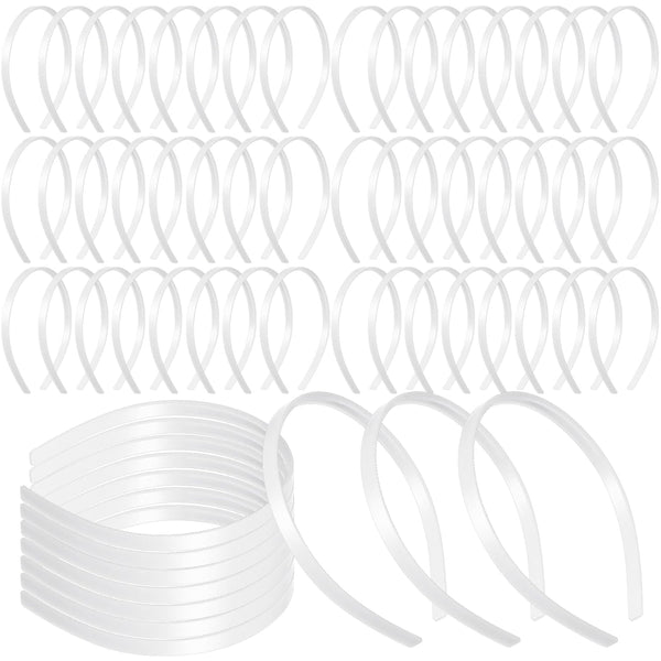 Xunyee 100 Pcs Headbands with Teeth for Women Girls - Plain Hair Accessories with Plastic Bands (White, 10 Mm)