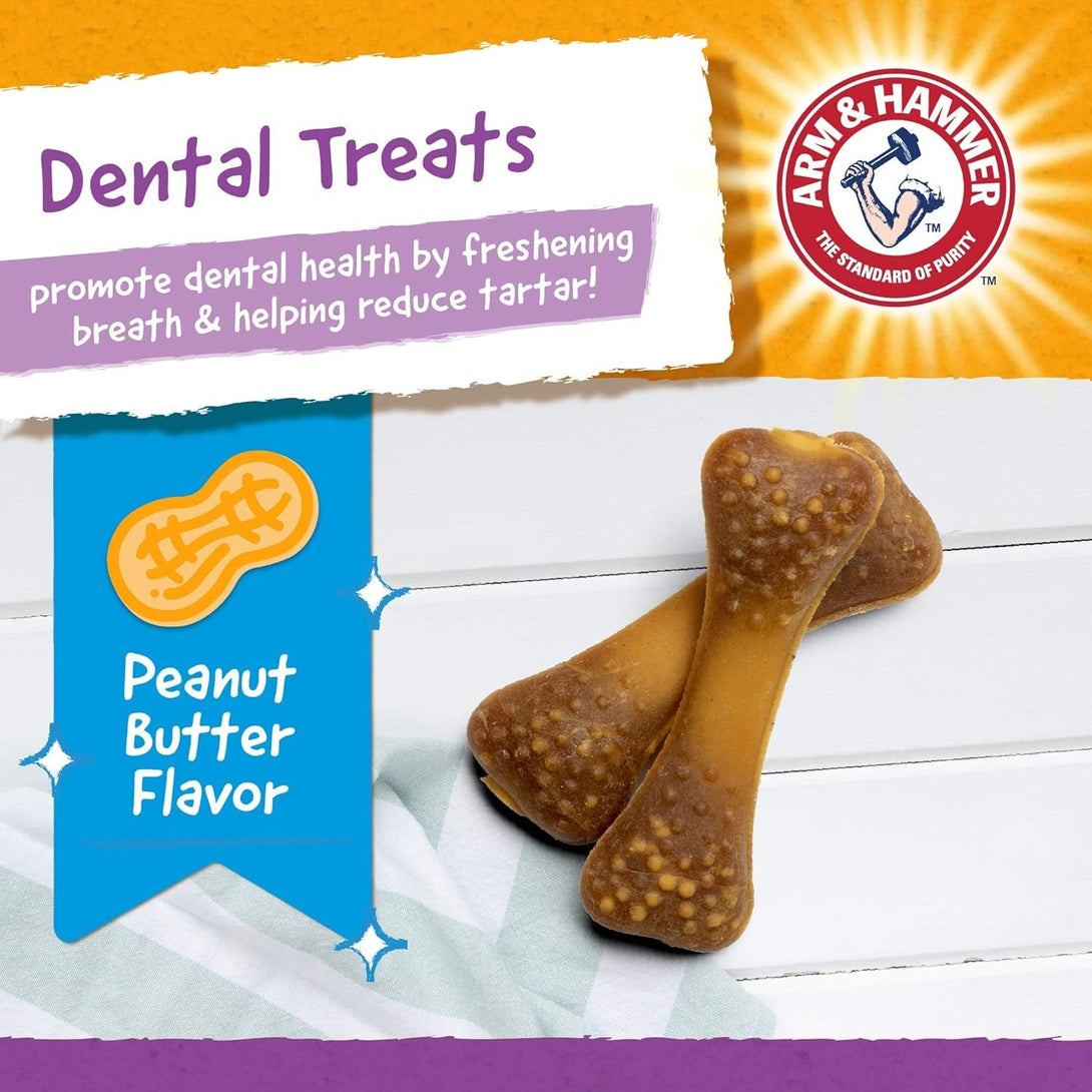 Arm & Hammer for Pets Nubbies Dental Treats for Dogs | Dental Chews Fight Bad Breath, Plaque & Tartar without Brushing | Peanut Butter Flavor, 20 Count