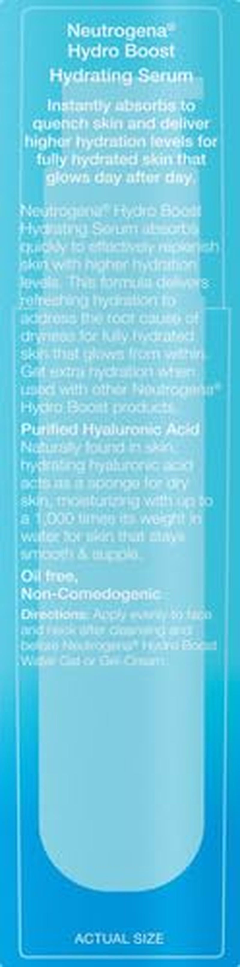 Neutrogena Hydro Boost Hydrating Hyaluronic Acid Serum, Oil-Free and Non-Comedogenic Face Serum Formula for Glowing Complexion, Oil-Free & Non-Comedogenic, 1 Fl. Oz