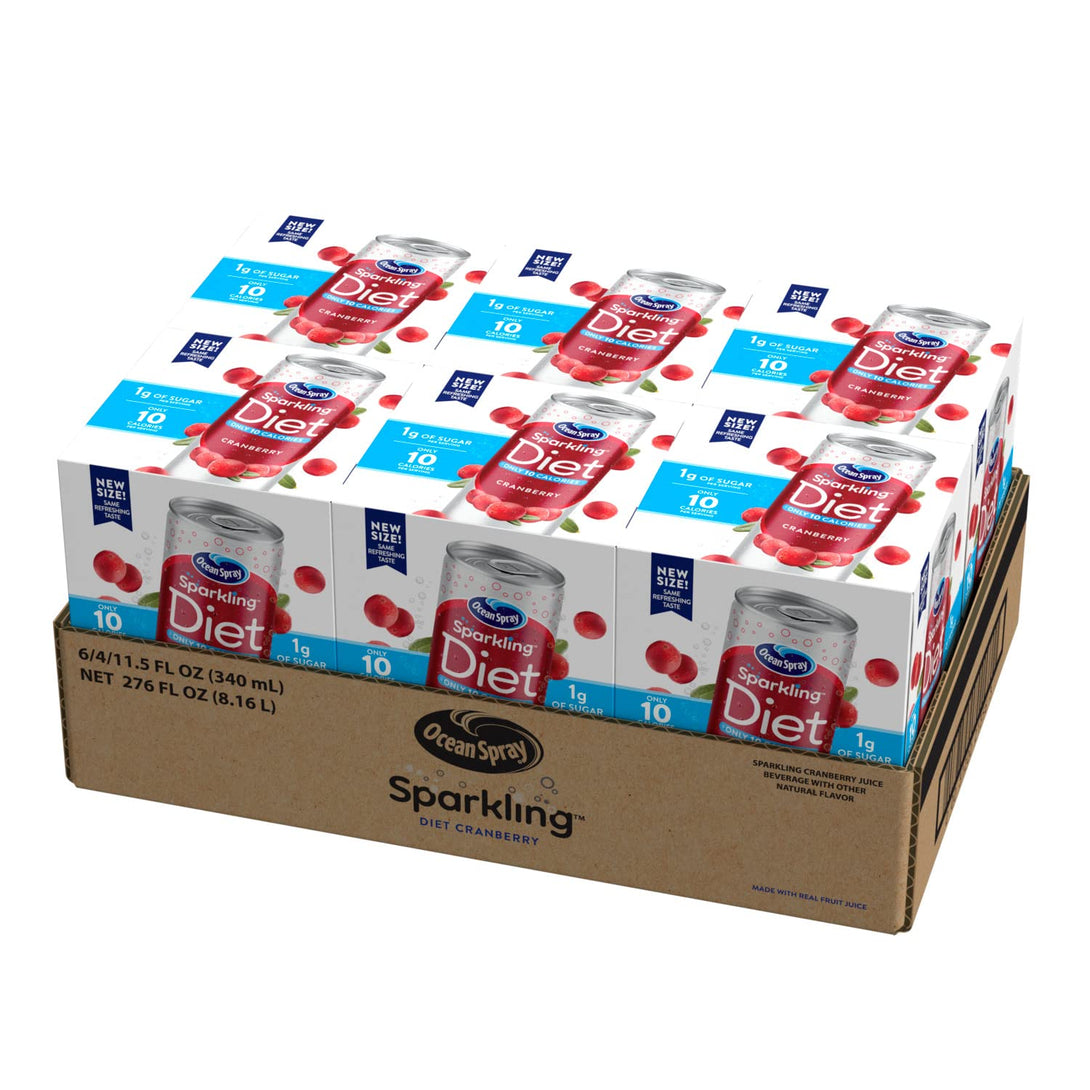 Ocean Spray® Sparkling Diet Cranberry Juice Drink, 11.5 Fl Oz Cans, 4 Count (Pack of 24)