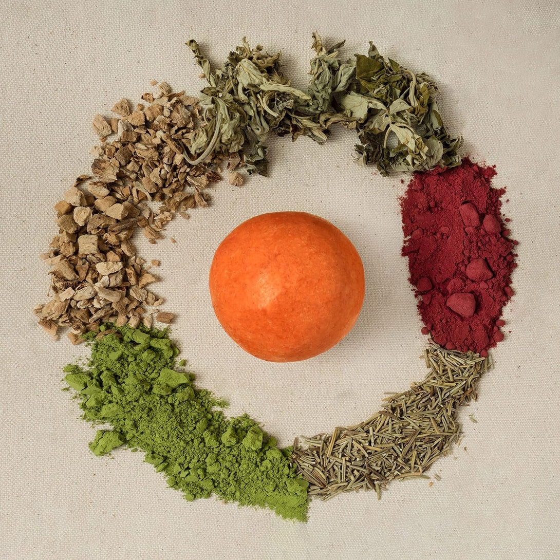 All-In-One Vegan Cruelty-Free Natural Ingredients Handmade Red Beet Shampoo Bar with Zero Waste Box Packaging