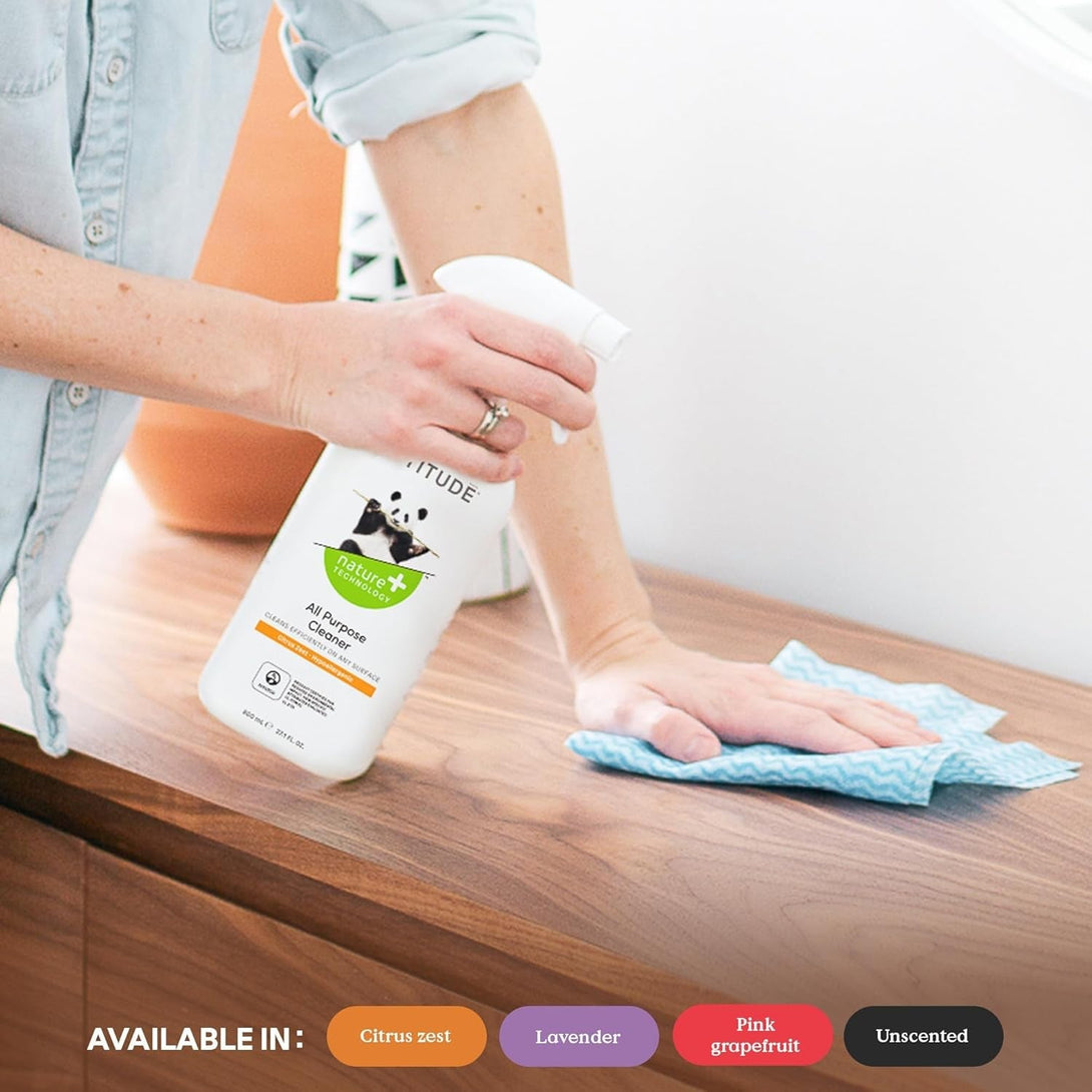 ATTITUDE All Purpose Cleaner, EWG Verified Multi-Surface Products, Vegan, Naturally Derived Multipurpose Cleaning Spray, Citrus Zest, 27.1 Fl Oz
