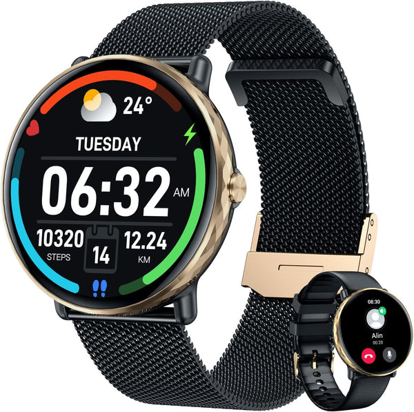 Smart Watches for Men Women Android Ios Phones: Smart Watch for Men Fitness Tracker with 1.43" AMOLED Smart Watches for Women Touchscreen Waterproof Blood Pressure Heart Rate Step Sport Pedometer