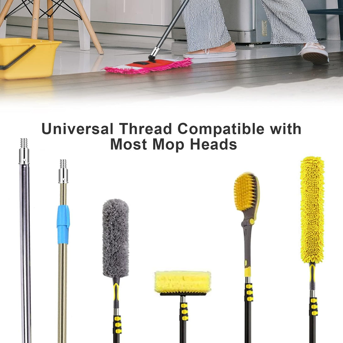 Thread Tip Replacement,Ultra Threaded Tip Repair Kit 1 Inch Extension Pole Adapter Tips Metal Threaded Handle Tips for Mop Broom Brush (1 Inch-2Pcs)