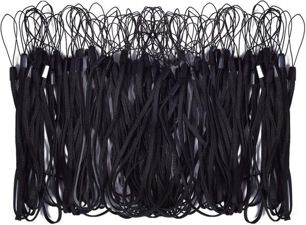 7 Inch Nylon Hand Wrist Strap Lanyard for USB Flash Drives, Keys, Keychains, ID Name Tag Badge Holders,Camera Cute Flash Drive, Black (50PCS)