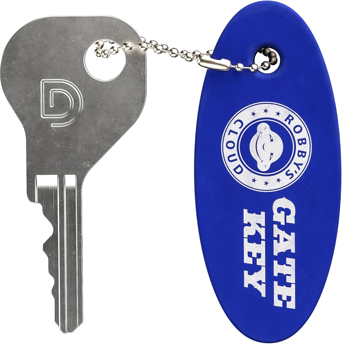 Magna Latch Key Replacement for Magna-Latch Series 2 with Downward Facing Keyhole (Old Style) - D&D Key 62462 for Magnalatch and Lokklatch Pool Gate Safety Latch Models Bundled with Key Float Keychain