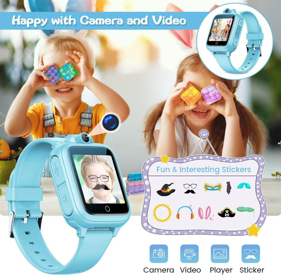 Kids Smart Watch Boys Toys - Smart Watch for Kids Game Smart Watch Gifts for 4-12 Years Old with 14 Games Camera Video Music Calculator Alarm Birthday Gift Age 3-9 (Blue)