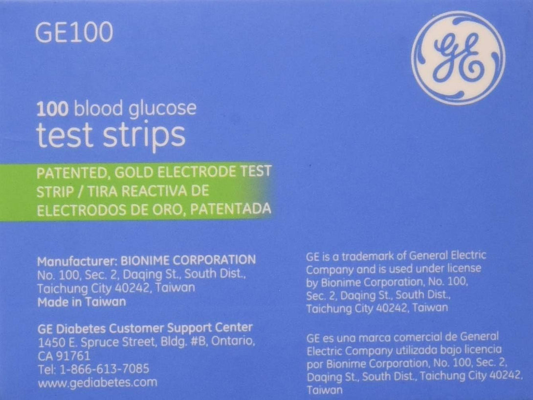 GE100 Diabetic Test Strips, 100 Count