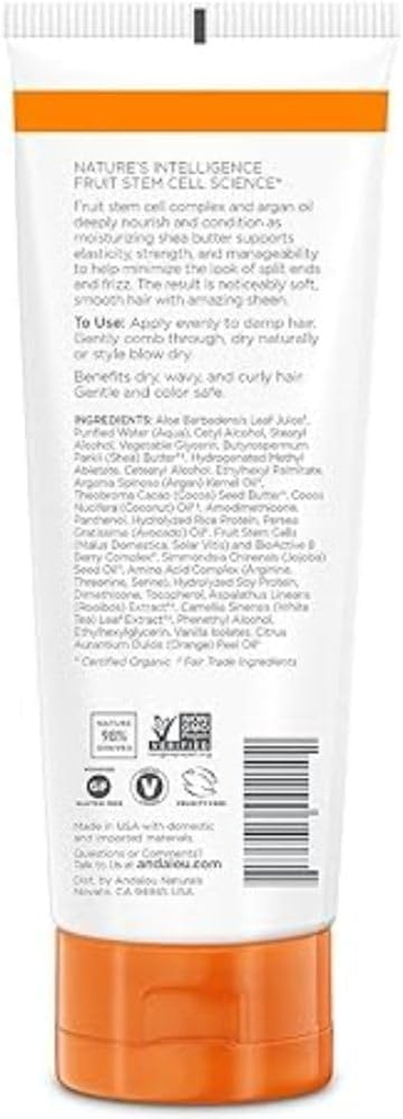 Andalou Naturals Styling Cream Ounces, Argan Oil & Shea, 6.8 Fl Oz