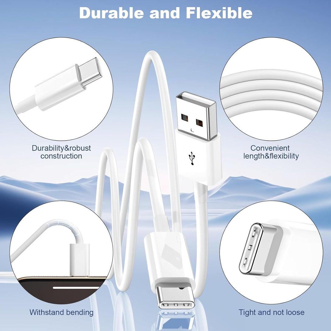 Car Carplay Cable for Iphone 15/16 Pro Max/Plus Cable,2Pack USB a to USB C for Iphone USB C Cord,Ipad USB C Cable Ipad Pro/Ipad Air Android Charger Cord Car Charging Cable Replacement 3Ft,White