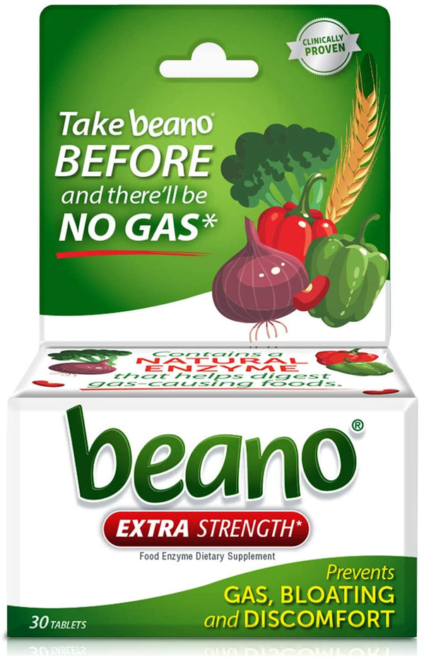 Beano Ultra 800 Gas Prevention, Food Enzyme Dietary Supplement, Help Digest Gas-Causing Foods, 30 Tablets