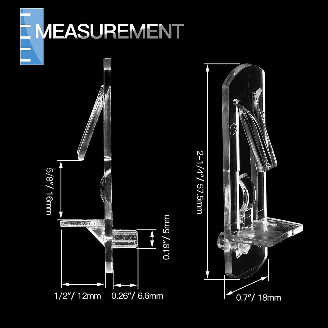 10Pcs Locking Shelf Support Pegs, 5Mm Shelf Pins Clear Shelf Clips Plastic Shelf Pegs for Shelves, 5Mm Peg X 5/8" Thick Shelf