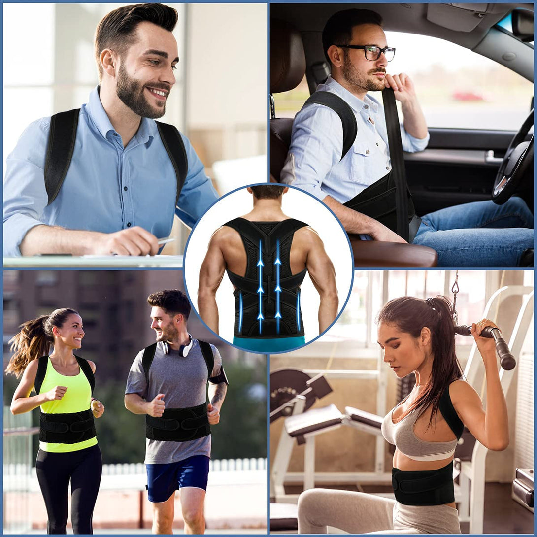 Back Brace Posture Corrector for Women and Men - Adjustable Posture Back Brace for Upper and Lower Back Pain Relief - Improve Back Posture and Lumbar Support,Xx-Large(Waist:42-48 Inches)