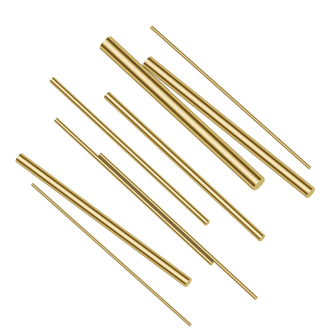 48 Pieces Brass round Rods Kit, 1Mm-8Mm in Diameter, 100Mm in Length, Sutemribor Brass Solid round Rod Lathe Bar Stock for DIY Craft Making, Knife Making Pins, Handle Pins