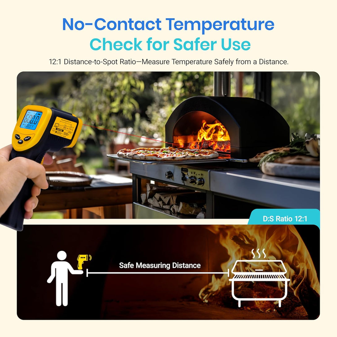 Etekcity Infrared Thermometer Laser Temperature Gun 774, Meat Food Candy Oven Thermometer for Griddle Accessories, Heat Gun for Cooking Refrigerator Tools, Yellow, -58°F to 842°F