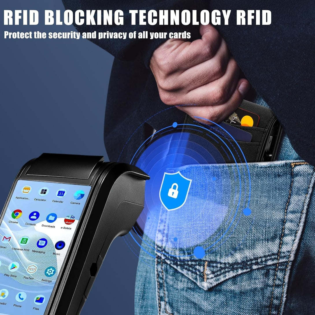 Wallet for Man Work, Pop-Up Magnetic Card Holder and RFID Blocking Functionality (Black)
