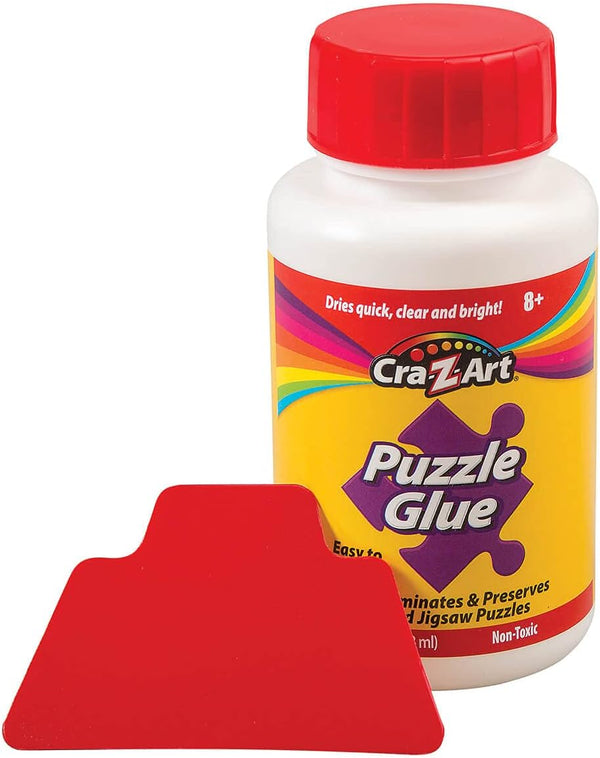 Roseart Jigsaw Puzzle Glue with Applicator - Saves, Laminates and Preserves Finished Jigsaw Puzzles - Easy to Apply, Dries Quick, Clear & Bright