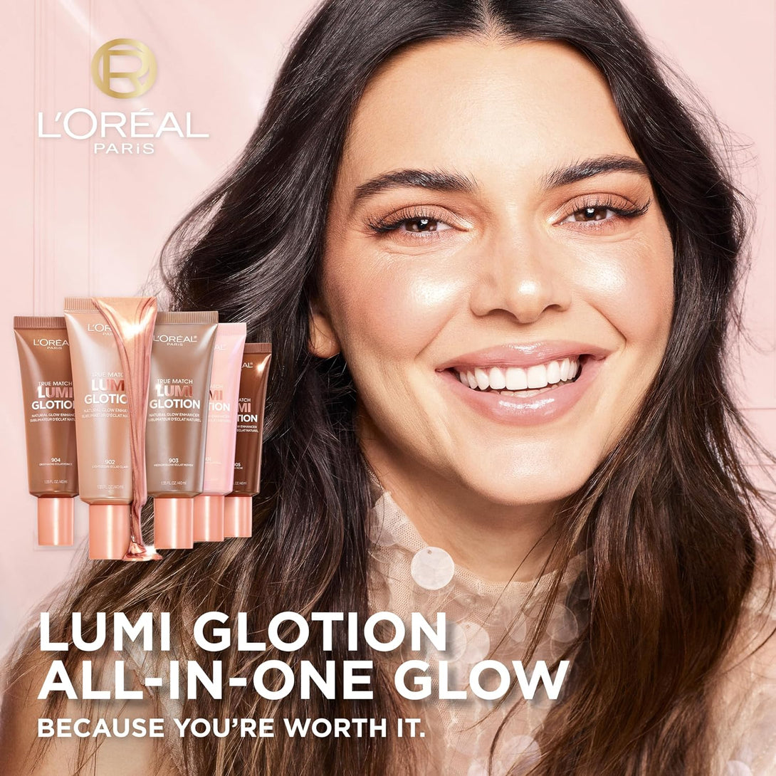 L'Oreal Paris Makeup True Match Lumi Glotion, Natural Glow Enhancer, Illuminator Highlighter, Bronzing Drops for a Sun-Kissed Glow, 902 Light