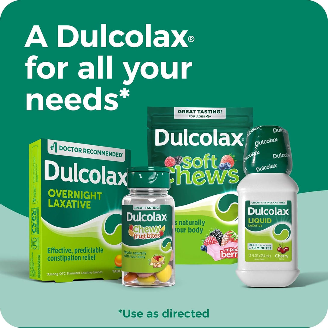 Dulcolax Saline Laxative Liquid, Fast & Gentle Constipation Relief, Natural Laxatives, Softens Stool, Cherry Flavor, Magnesium Hydroxide 1200 Mg, 12 Fl. Oz.