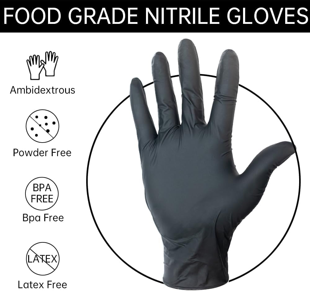 Disposable Nitrile Gloves,Latex Free Rubber Cleaning Gloves 5 Mil,Food Safe Cooking Gloves Working Gloves