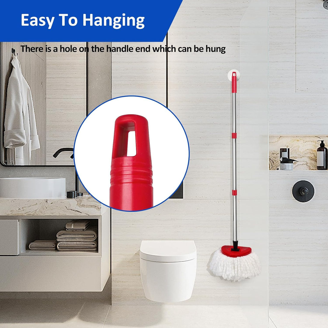 4 Section Spin Mop Replacement Handle, 30-58 Inch Handle/Stick Compatible with Easywring 1-Tank System, Mop Handle for Rinseclean 2-Tank, American Threaded Joint End (Not Included Mop Head)