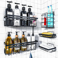 Shower Caddy - Corner & Hanging, Adhesive & Suction Cup Mounts (5 Pack)