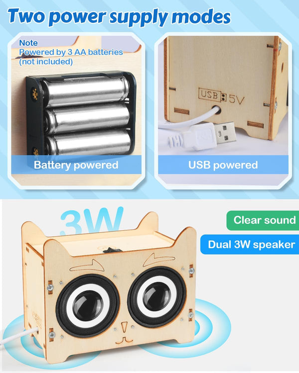 Poraxy Science Kits for Kids Age 8-12 12-14, STEM Toys for 8-13, Build Your Own Bluetooth Speaker & FM Radio, 3D Puzzles DIY Projects, Birthday